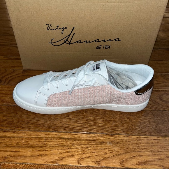 Vintage Havana Carla Pink Tweed Fashion Sneakers Women’s Size 7.5 - Picture 5 of 11